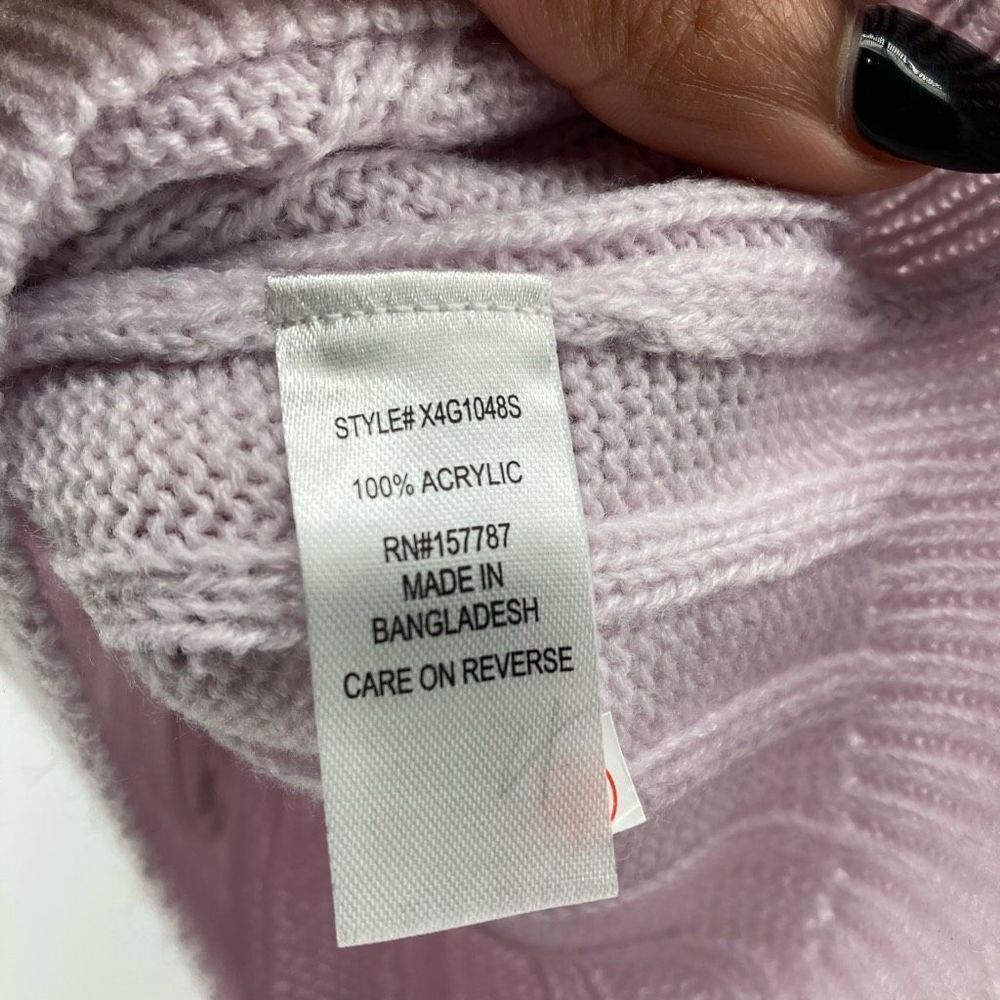 Jolie & Joy Women’s Purple Cable Knit Sleeveless Cropped V-Neck Sweater Vest 3X - Picture 6 of 11